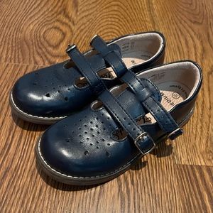 Footmates size 10 navy leather girls shoes